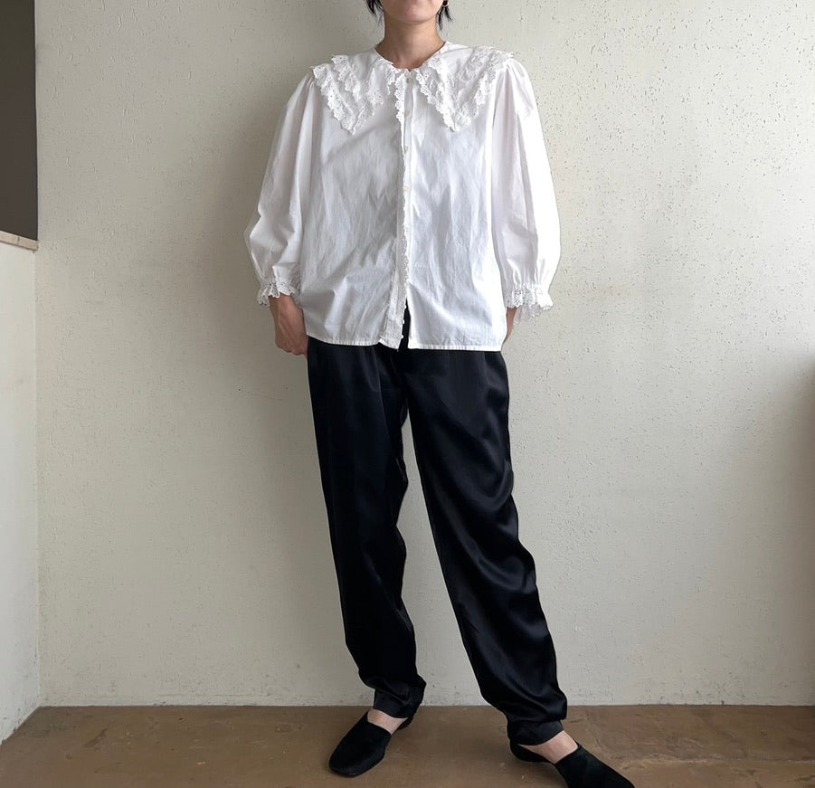 90s Cotton Lace Blouse Made in Austria