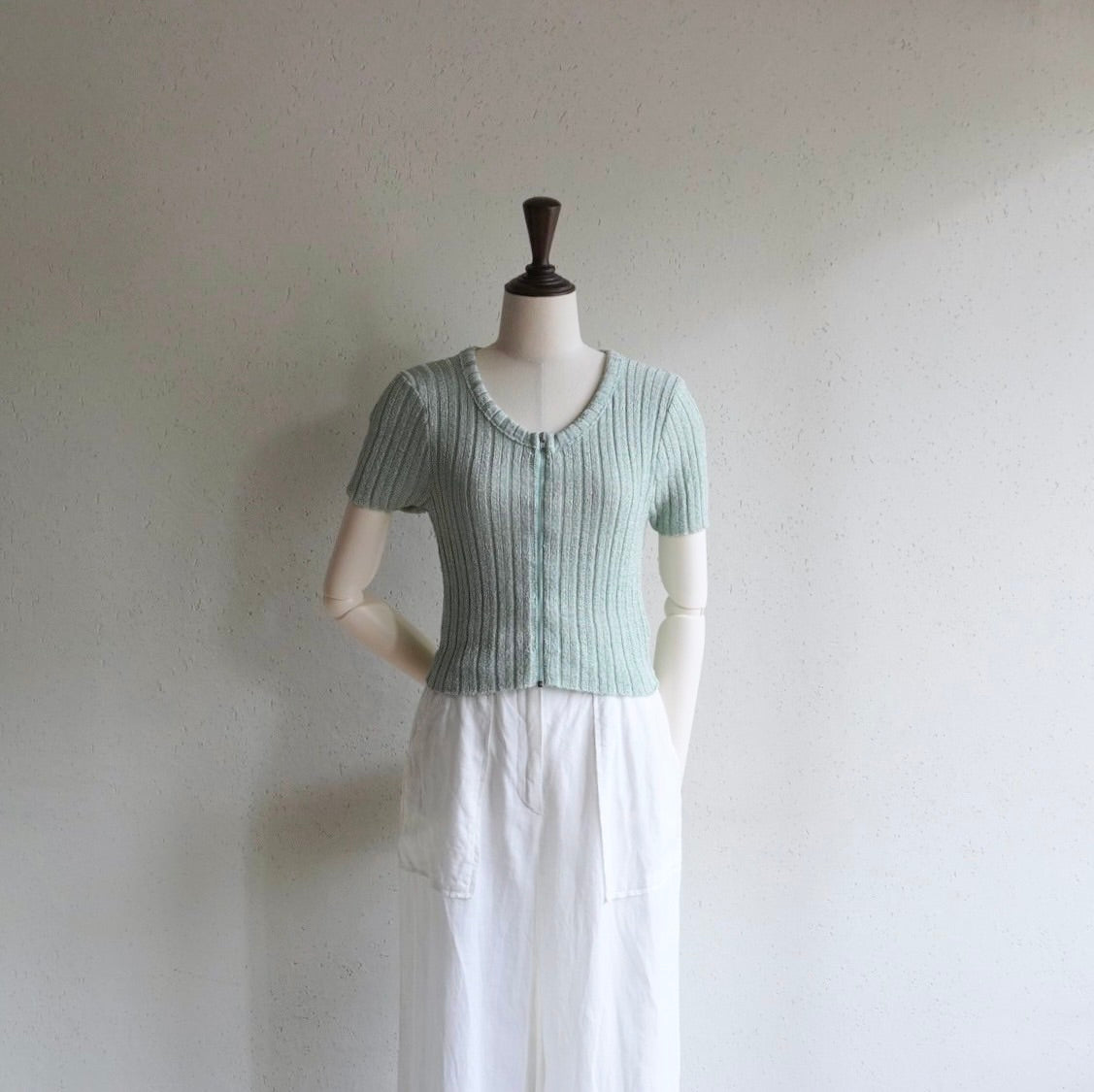 80s Ribbed Zip Top