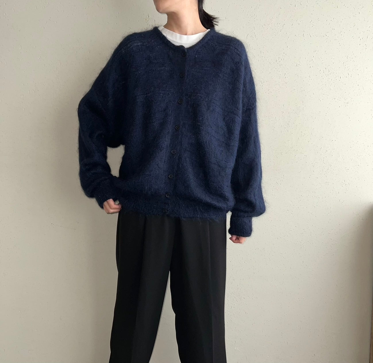 90s Navy Knit Cardigan