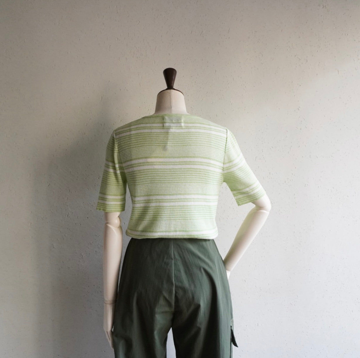 70s Green Striped Top