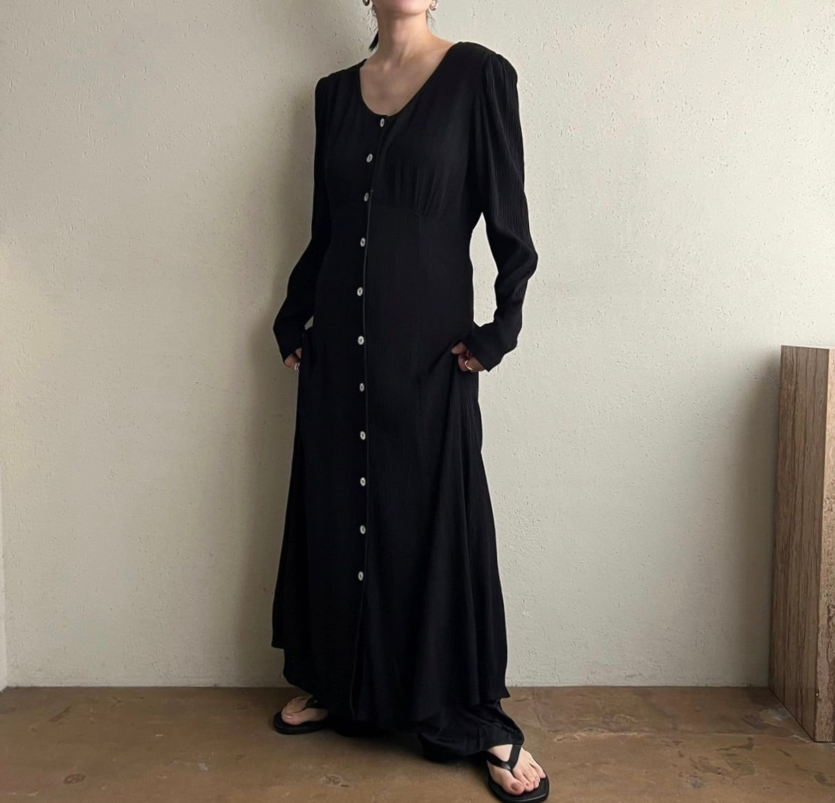 90s Black Maxi Dress Made in USA