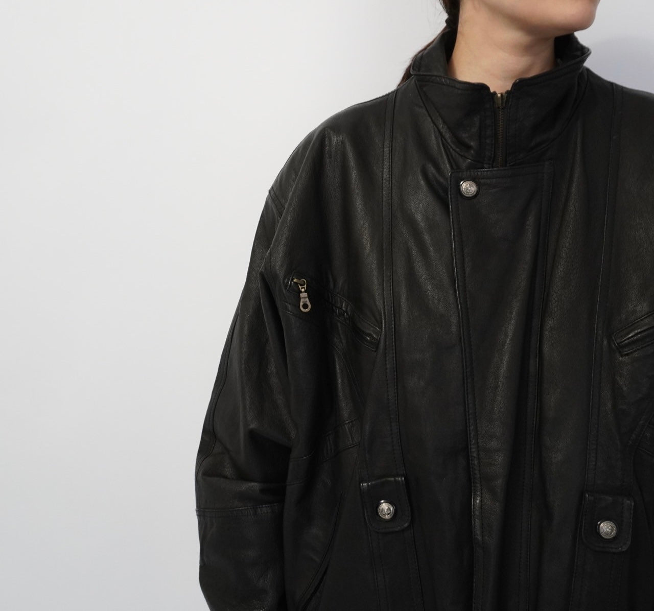 80s Black Leather Jacket