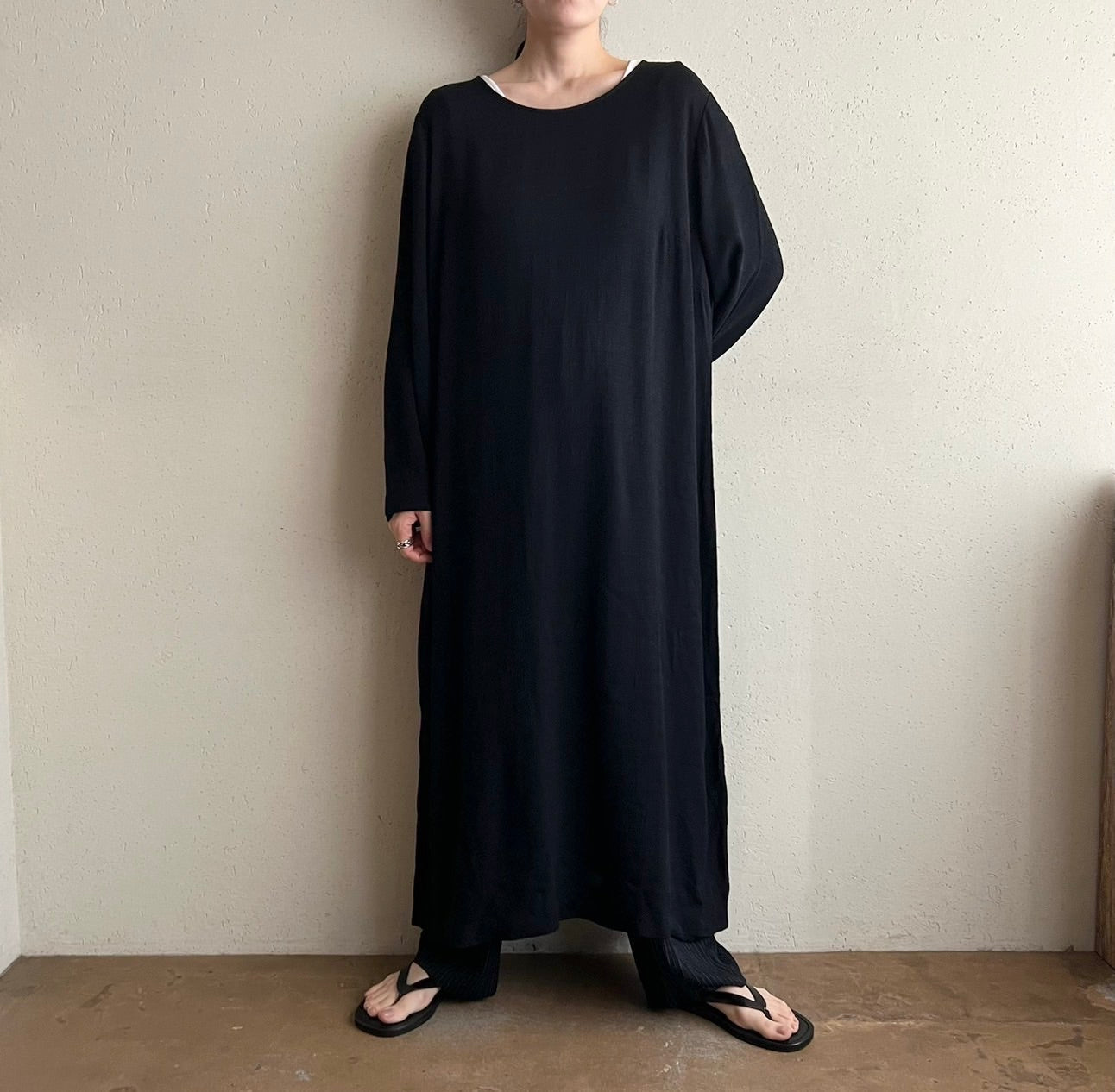 90s Rayon Black Dress Made in USA