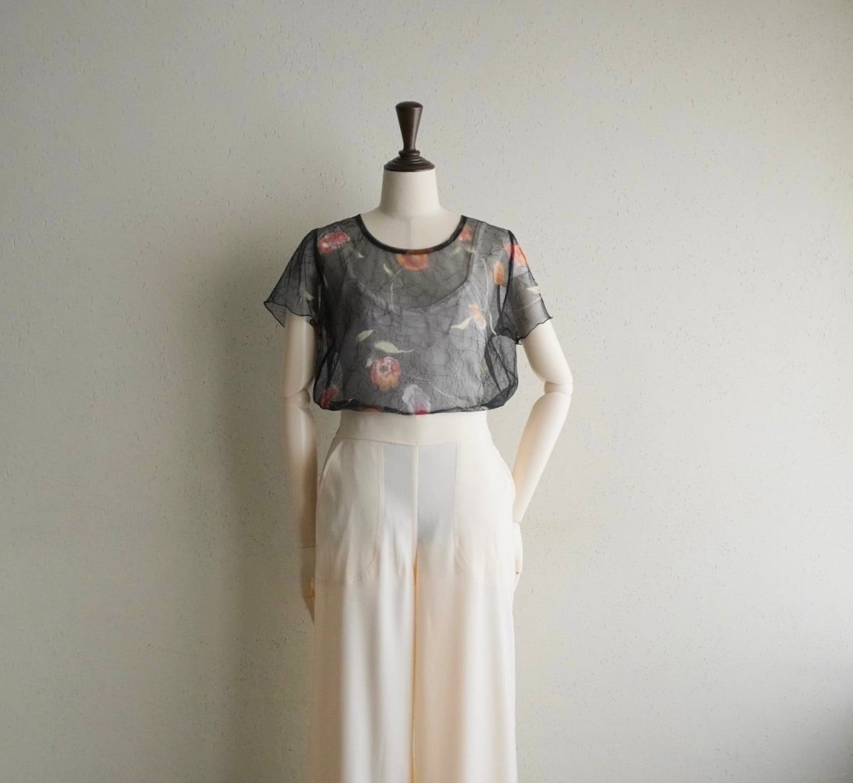 90s Printed Sheer Top