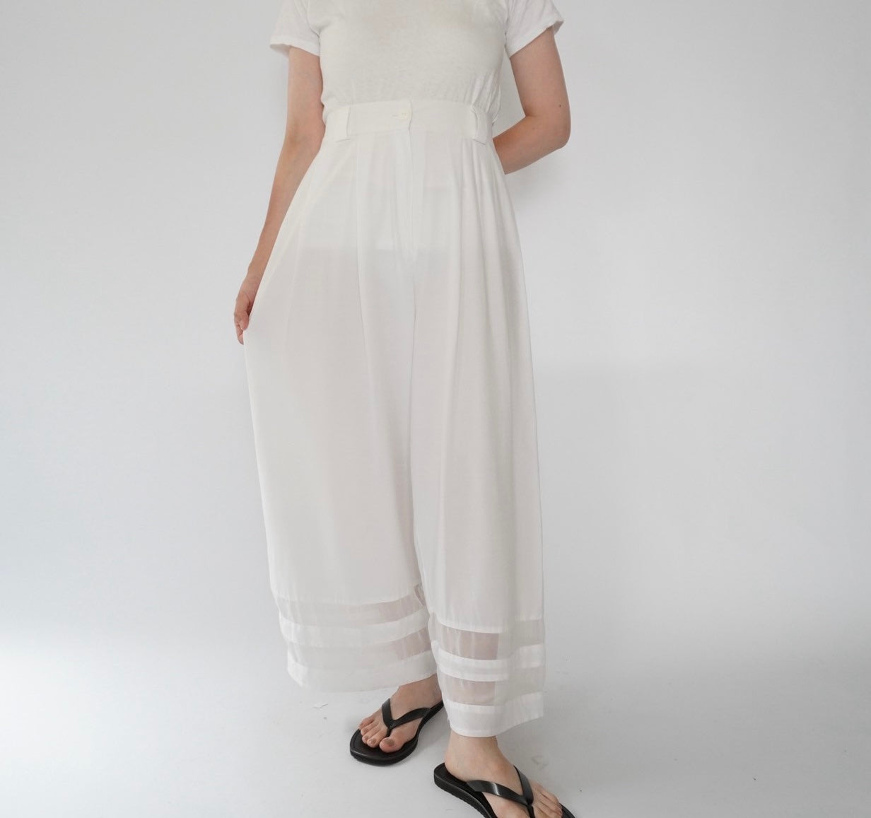 90s Design Wide Pants Made in France
