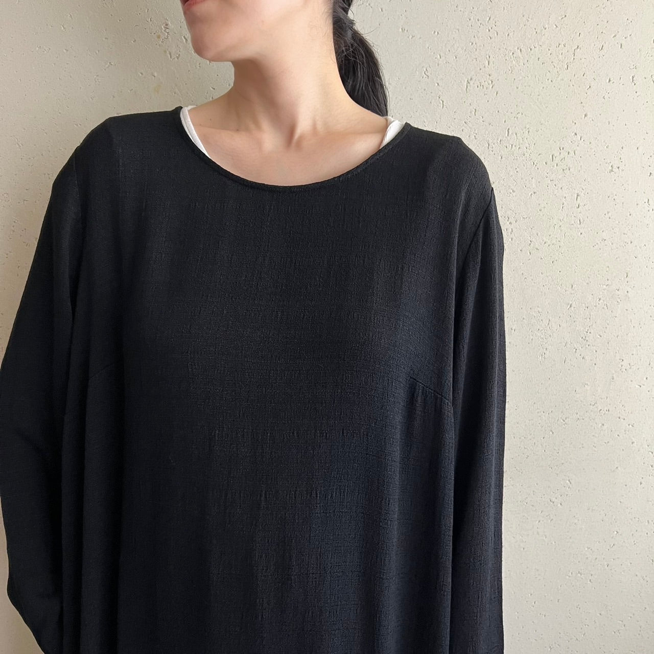 90s Rayon Black Dress Made in USA