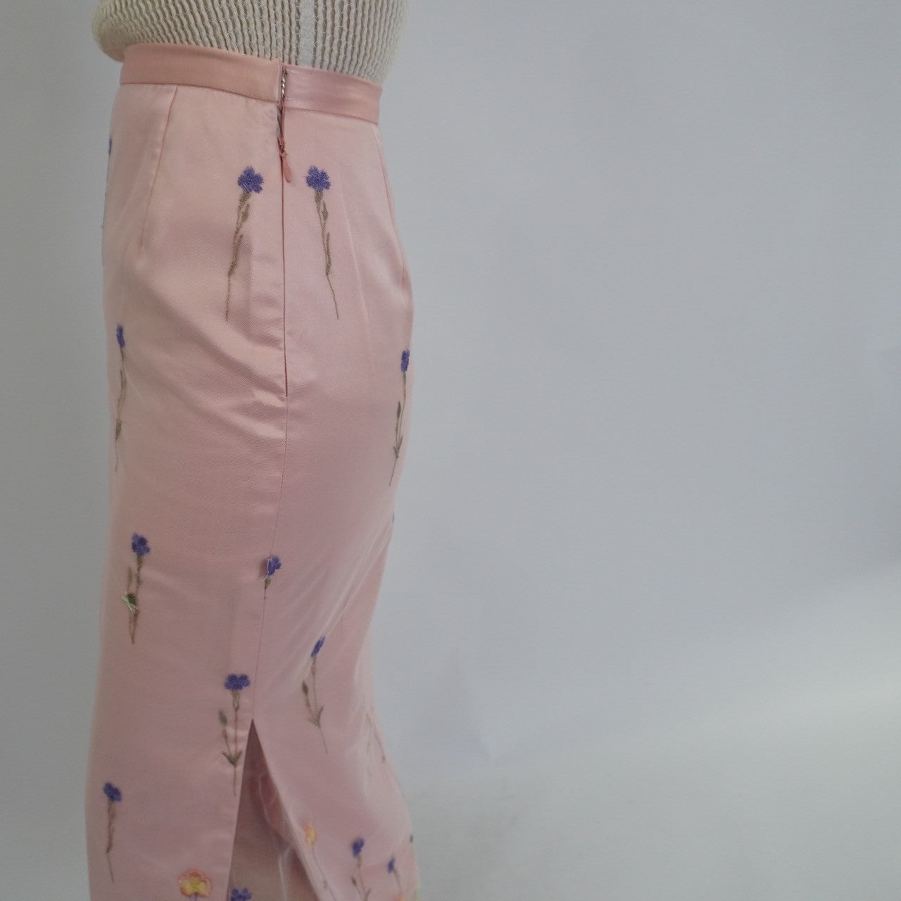 90s Embroidery Sheer Maxi Skirt