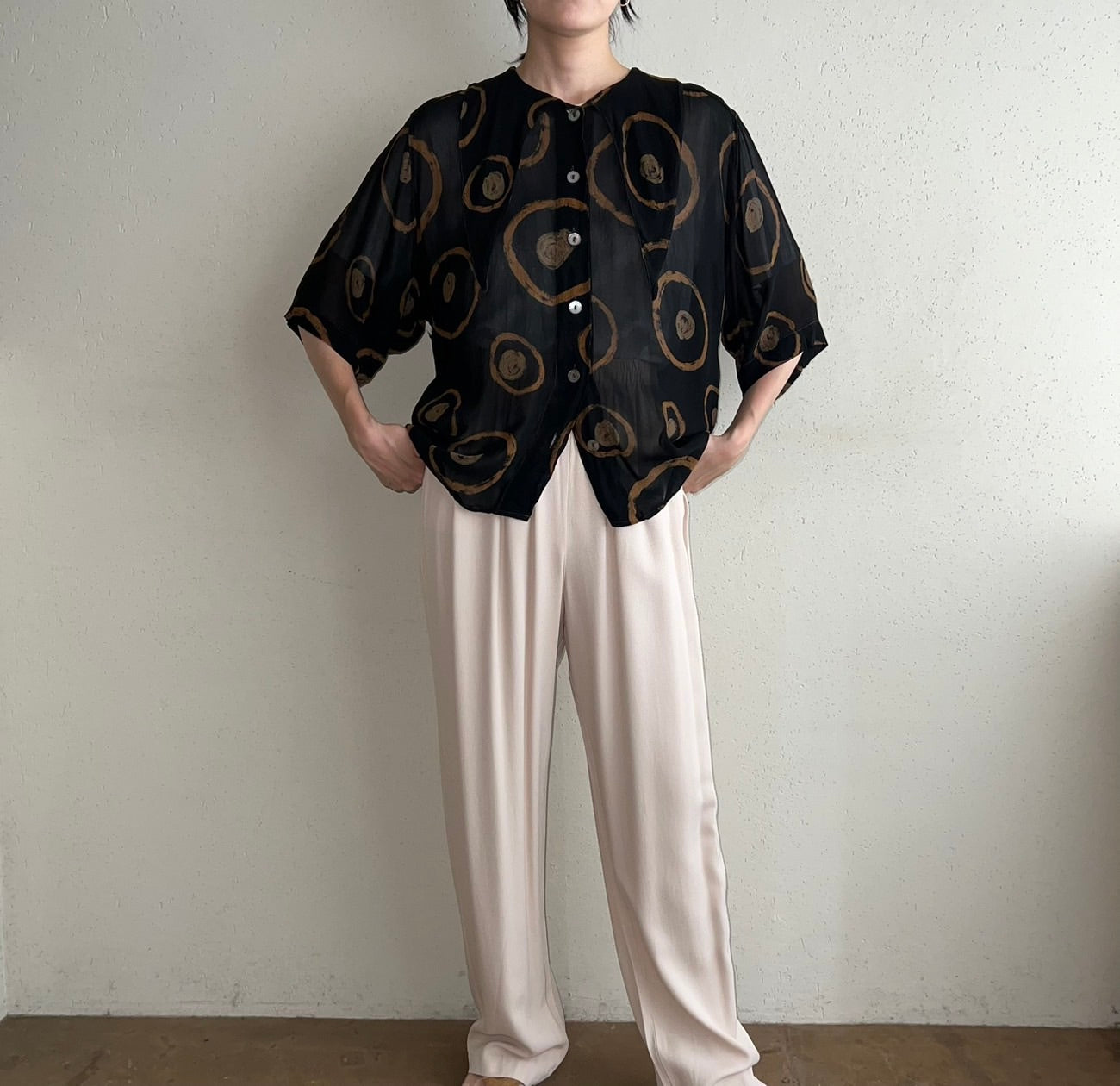 90s EURO Printed Blouse
