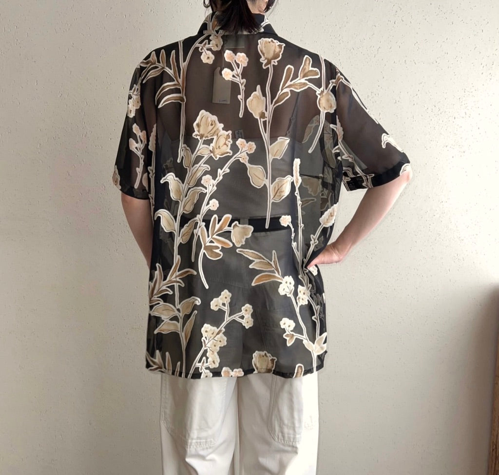 90s EURO Sheer Printed Blouse
