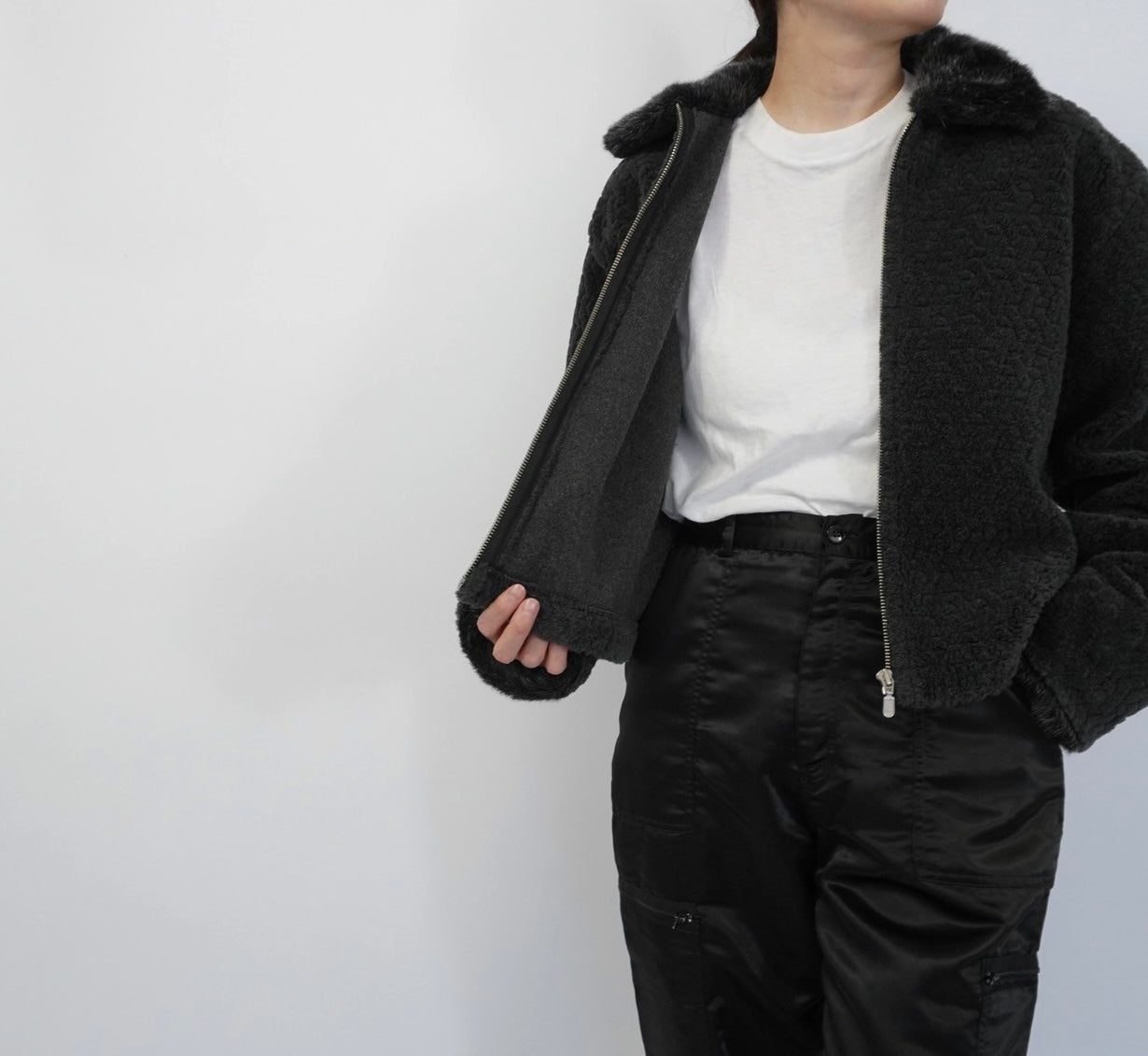90s Fur Zip Top,Jacket