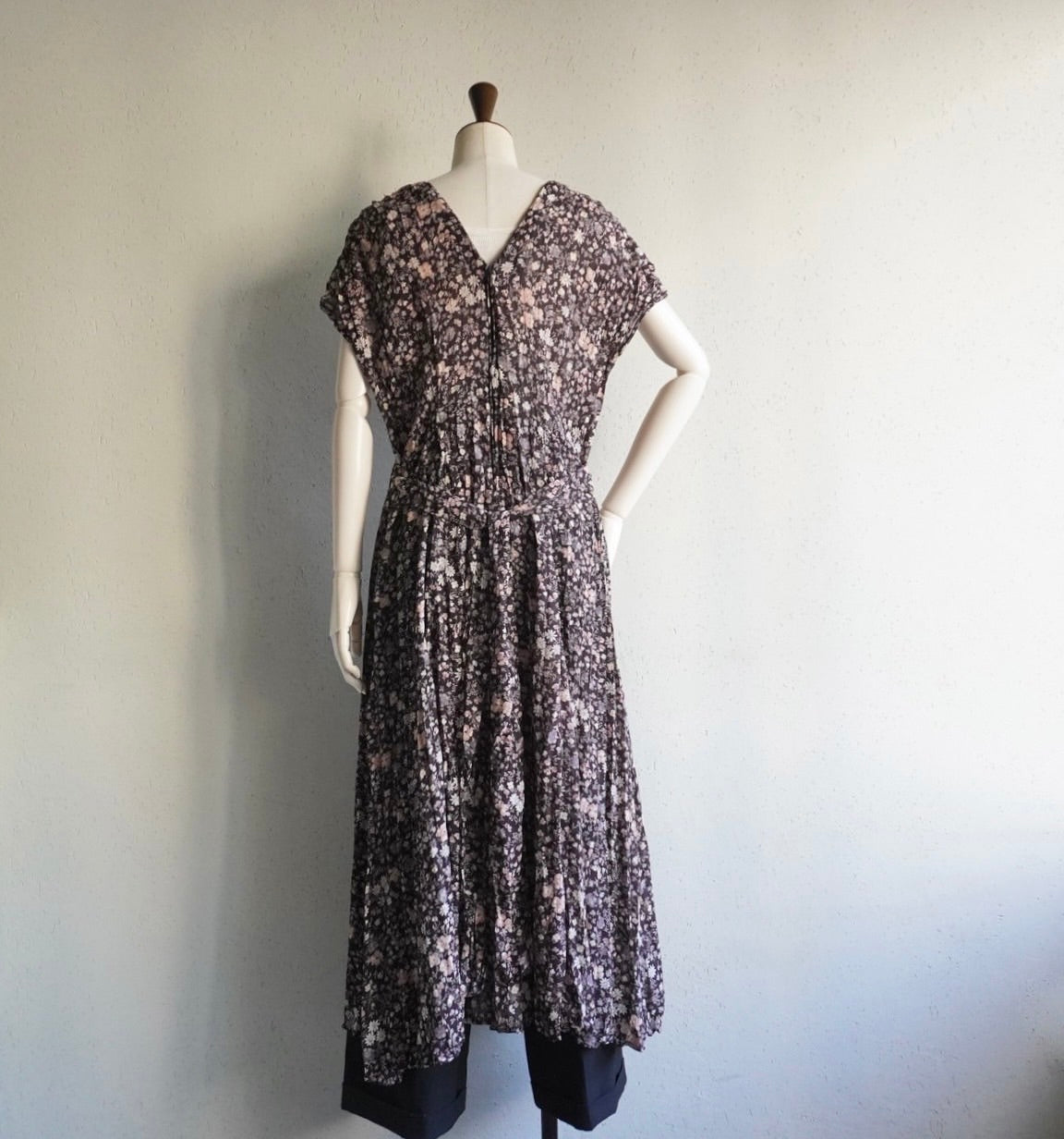 80s Printed Maxi Dress Made in USA