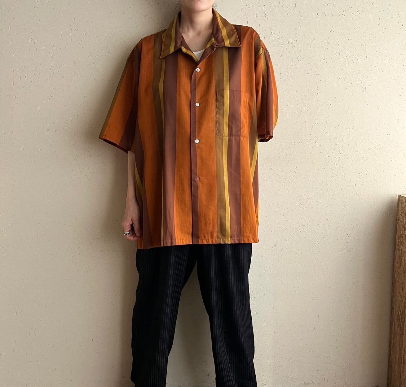 60s"TOWN CRAFT" Striped Shirt
