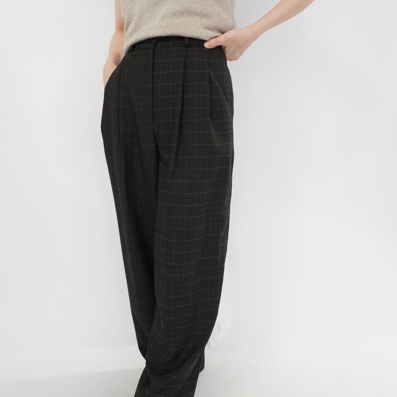 90s Plaid Wide Pants