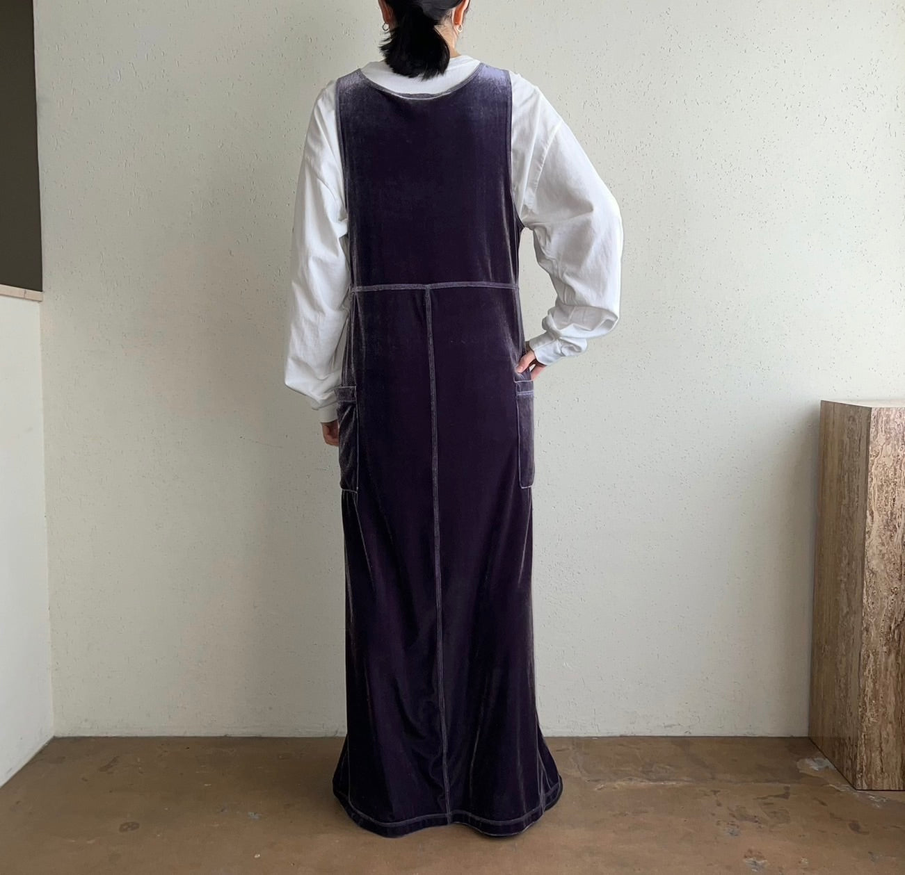 90s Velor Maxi Dress Made in USA Dead Stock