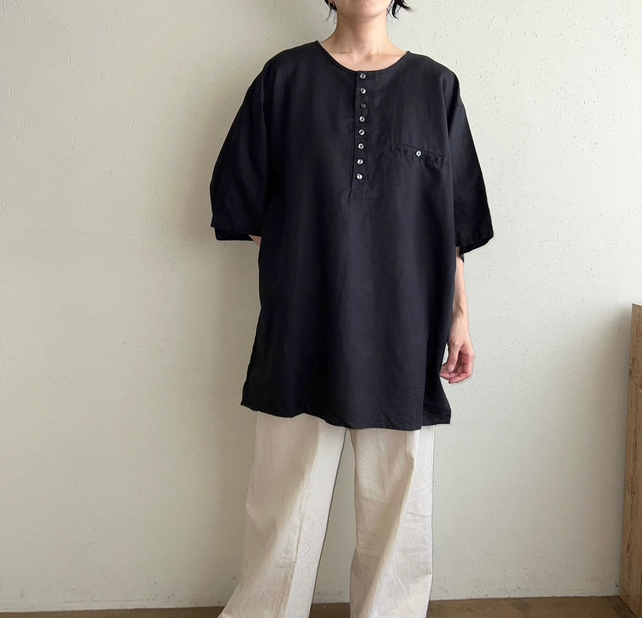 90s Oversized Linen Top