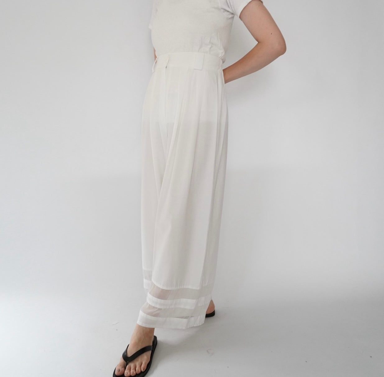 90s Design Wide Pants Made in France