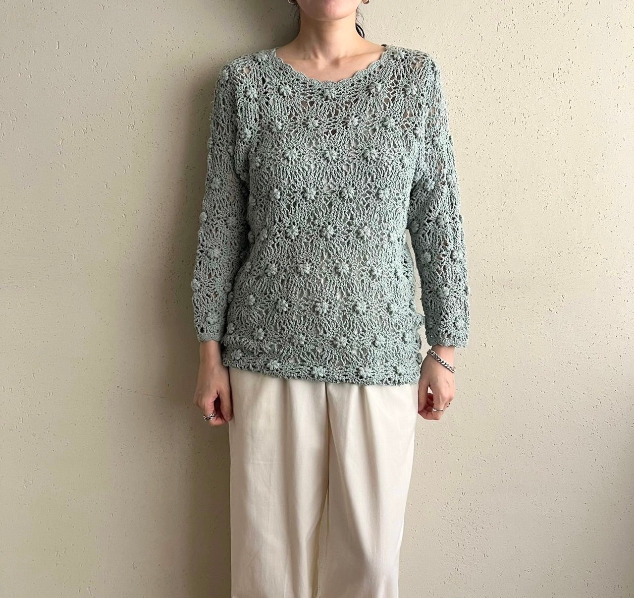 90s Silk Crochet Top