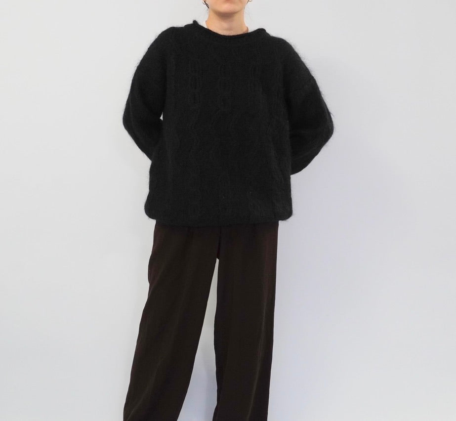 90s Black Mohair Knit
