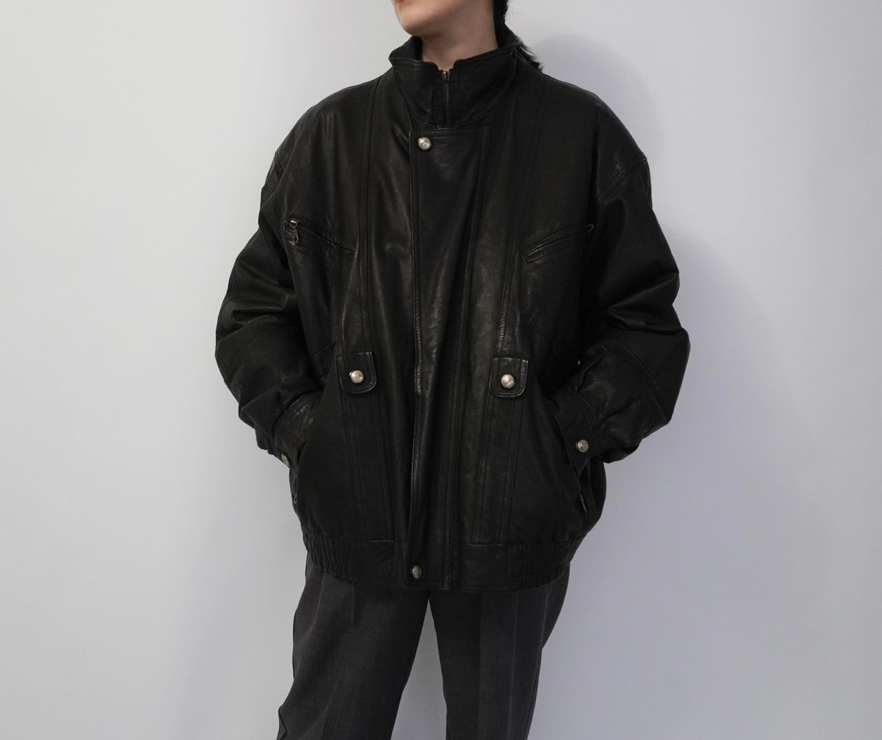 80s Black Leather Jacket