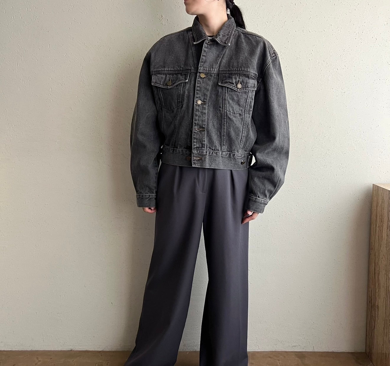 90s EURO Black Denim Jacket