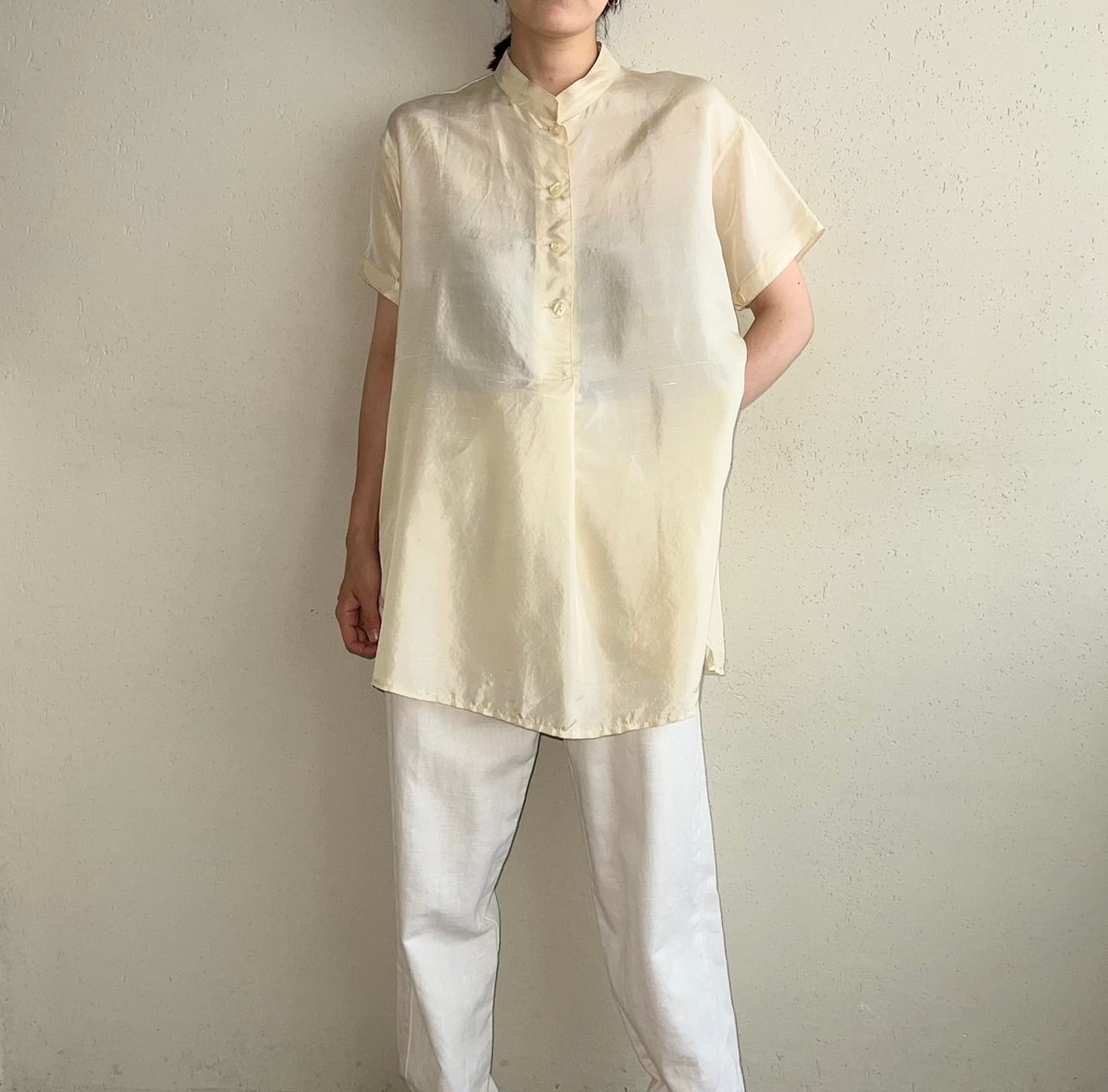 90s Silk Pullover Shirt Made in Italy