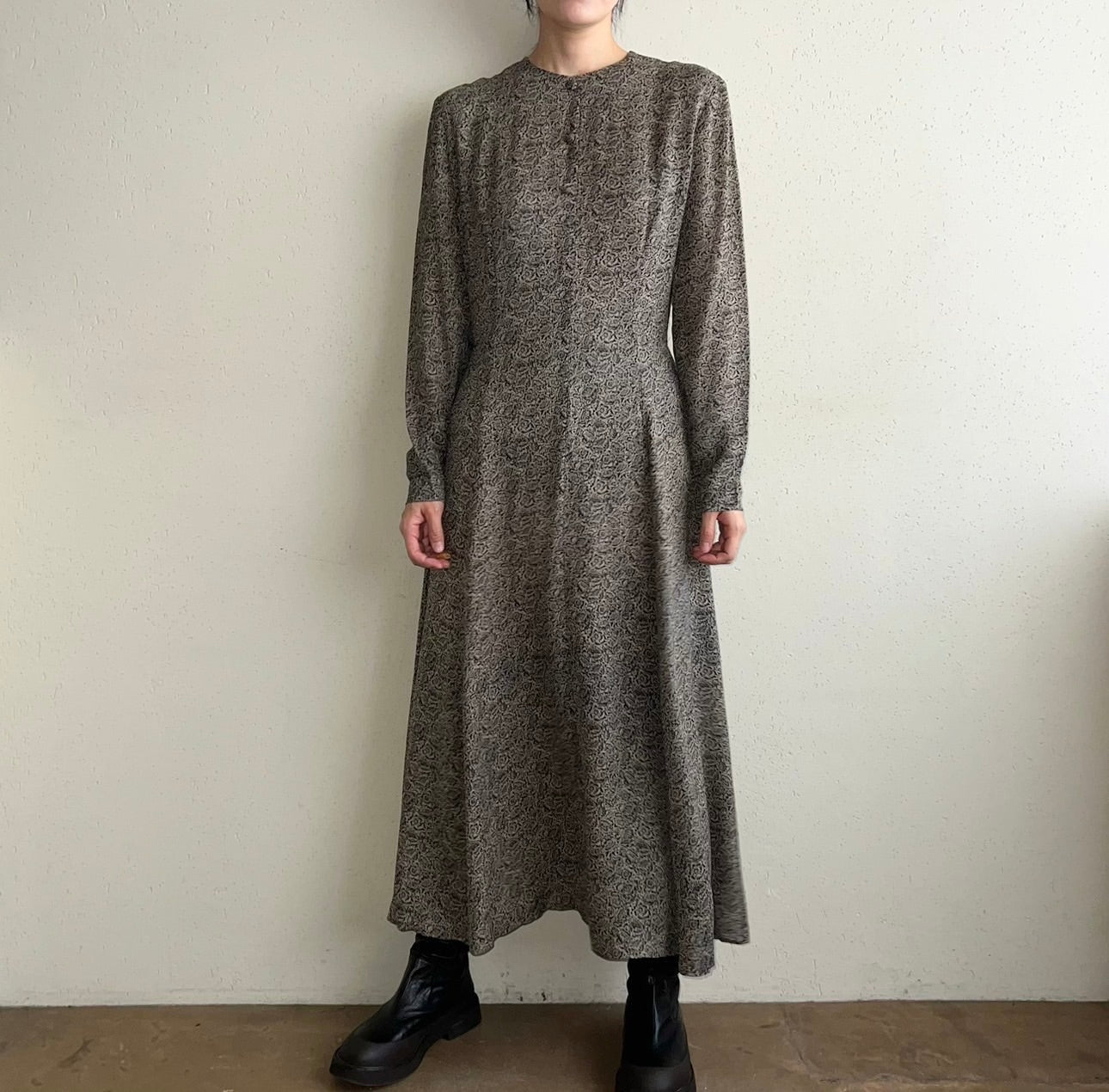 90s Silk Printed Dress