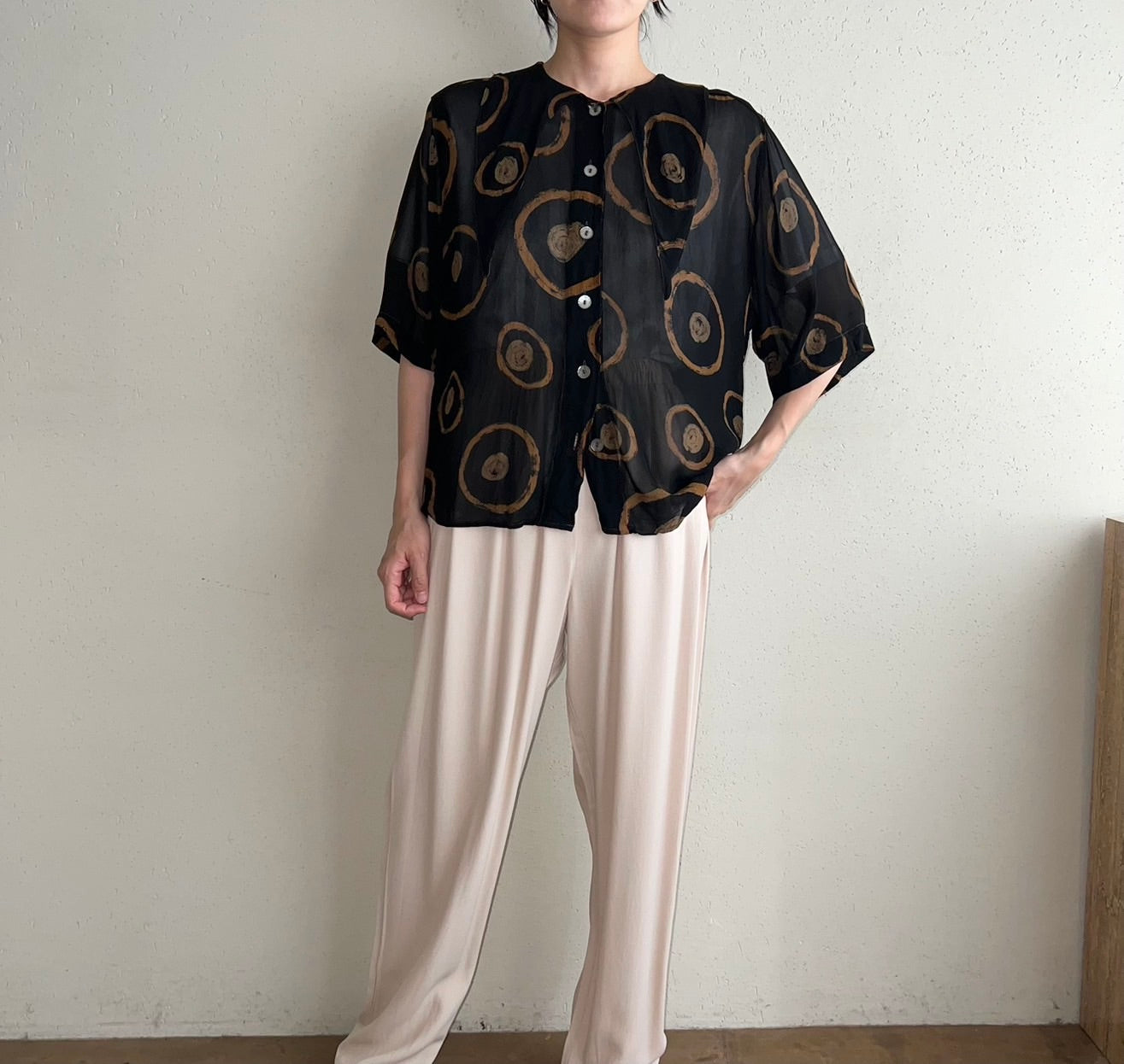 90s EURO Printed Blouse