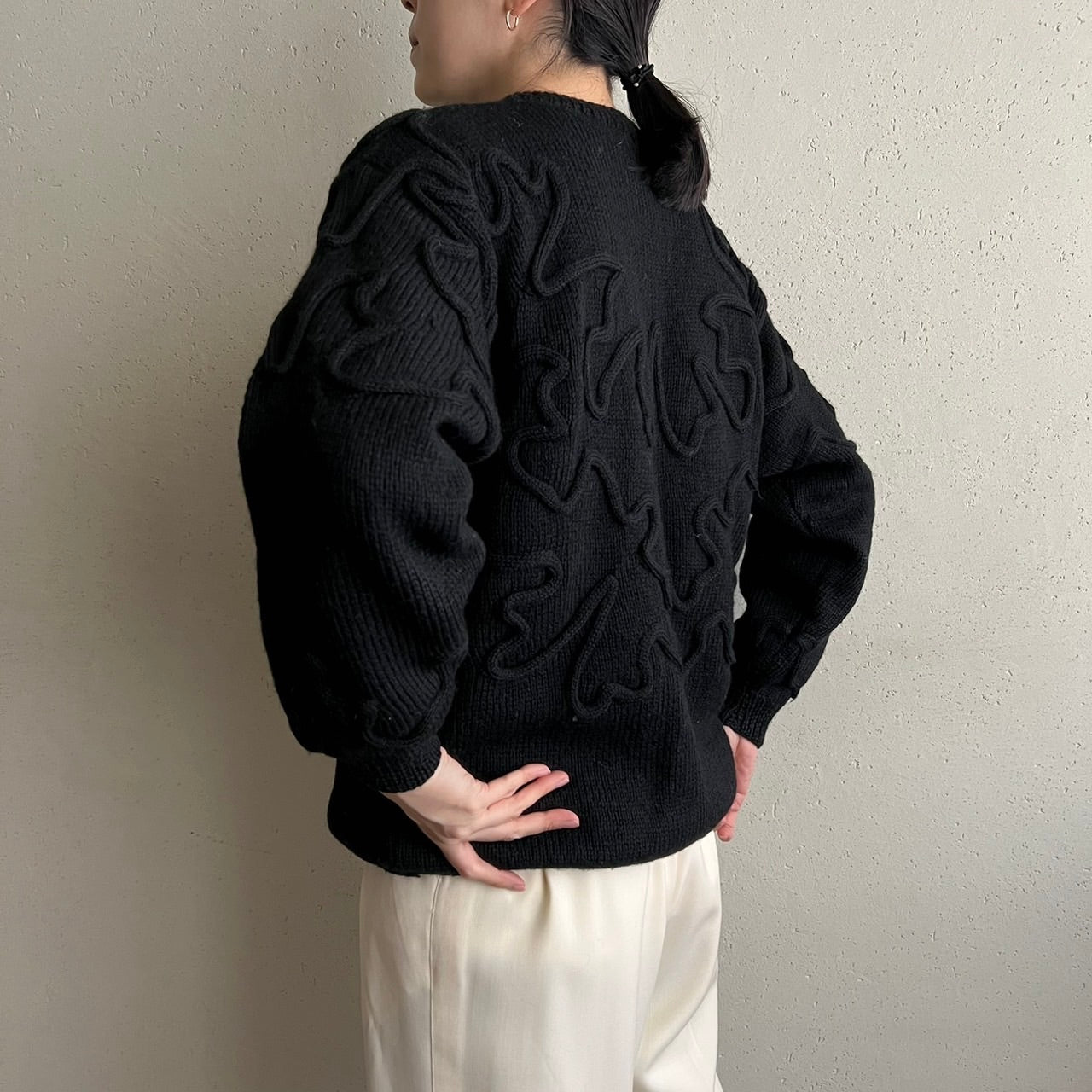 90s Black Design Knit