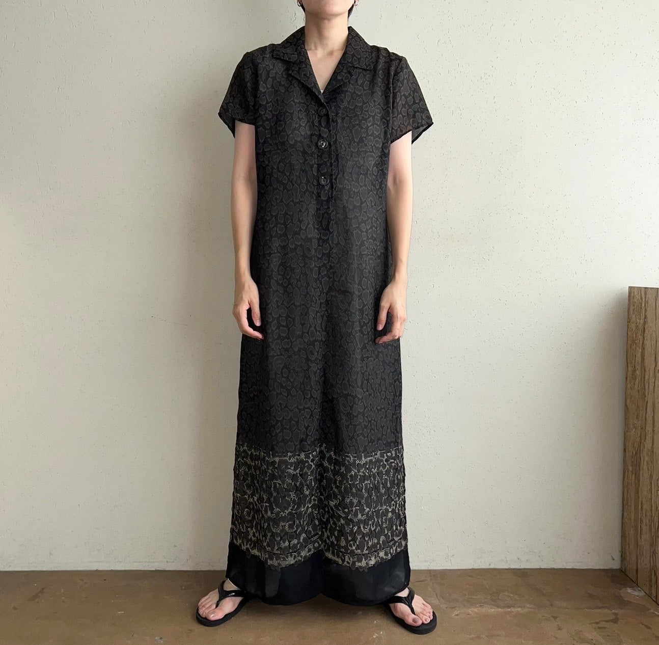 90s Printed Sheer Dress Made in USA