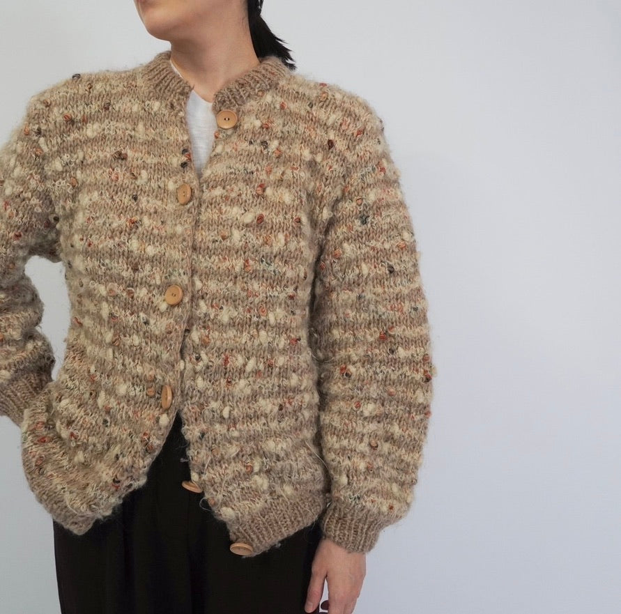 80s Mix Knit Cardigan Made in Italy