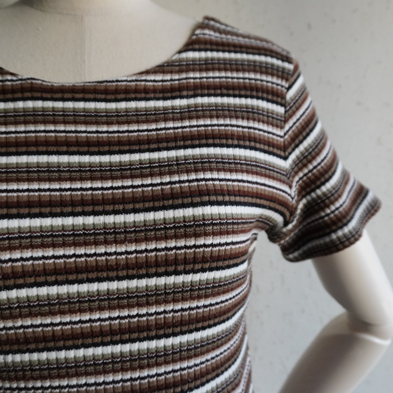 90s Brown Striped Top