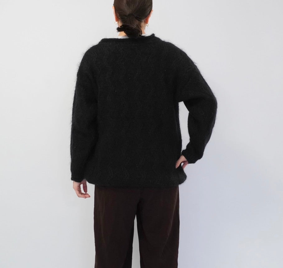 90s Black Mohair Knit