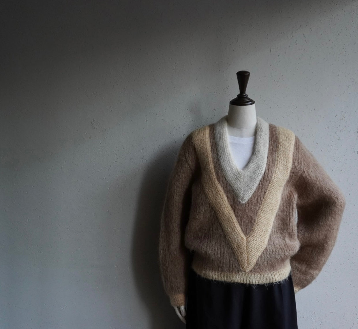 70s V Neck Mohair Knit
