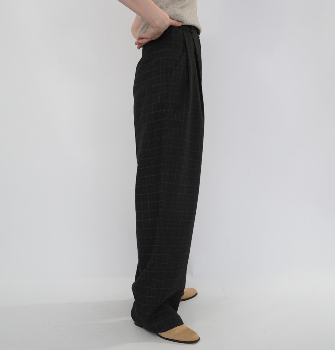 90s Plaid Wide Pants