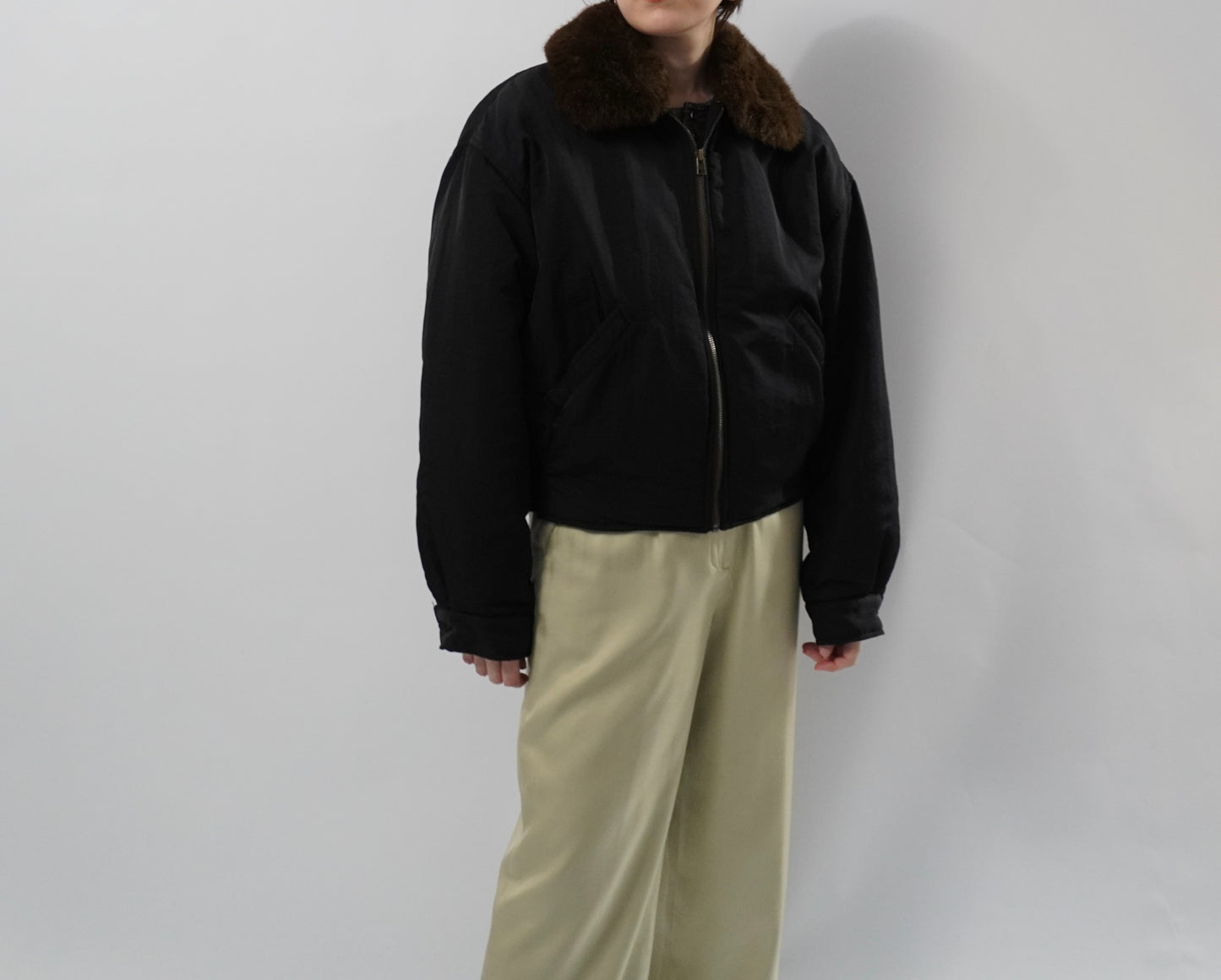 90s Black Nylon Jacket