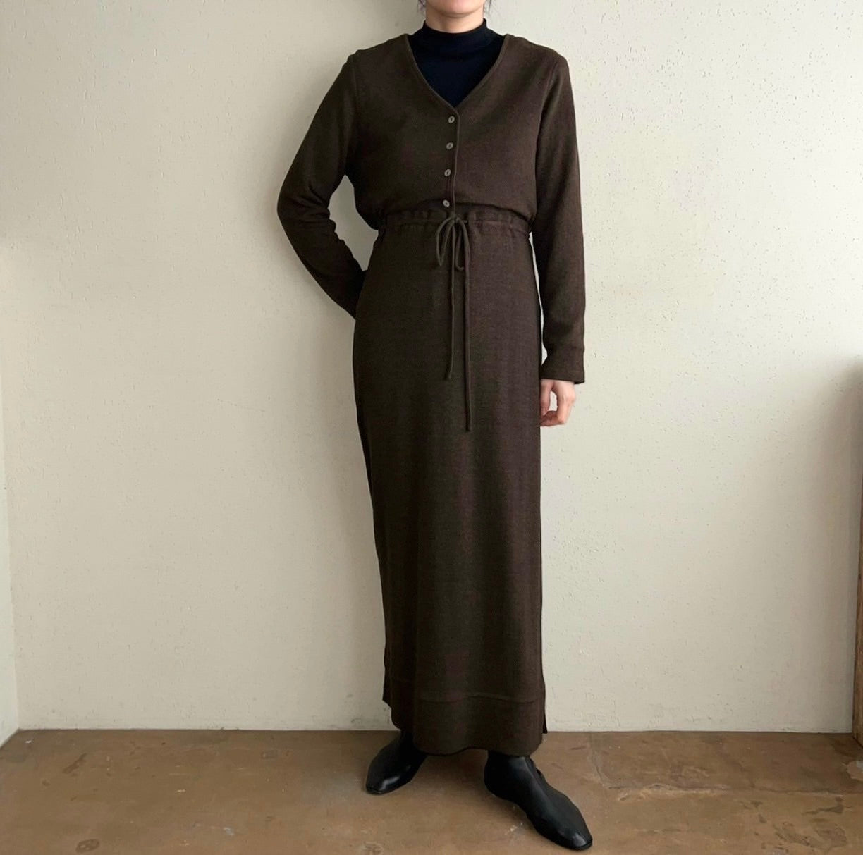90s Brown Rayon Two-Piece Made in USA