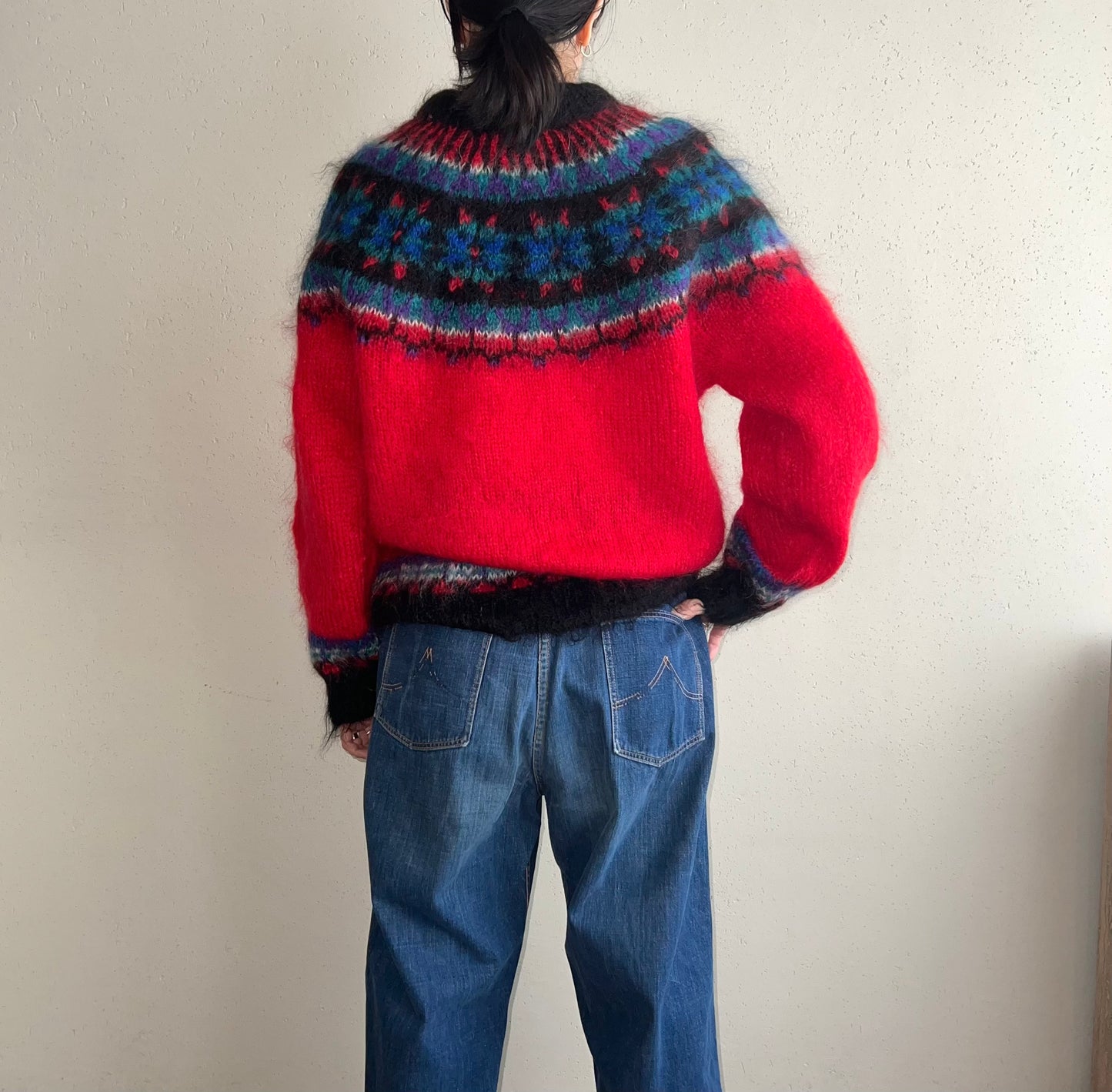 90s Design Mohair Hand Knit
