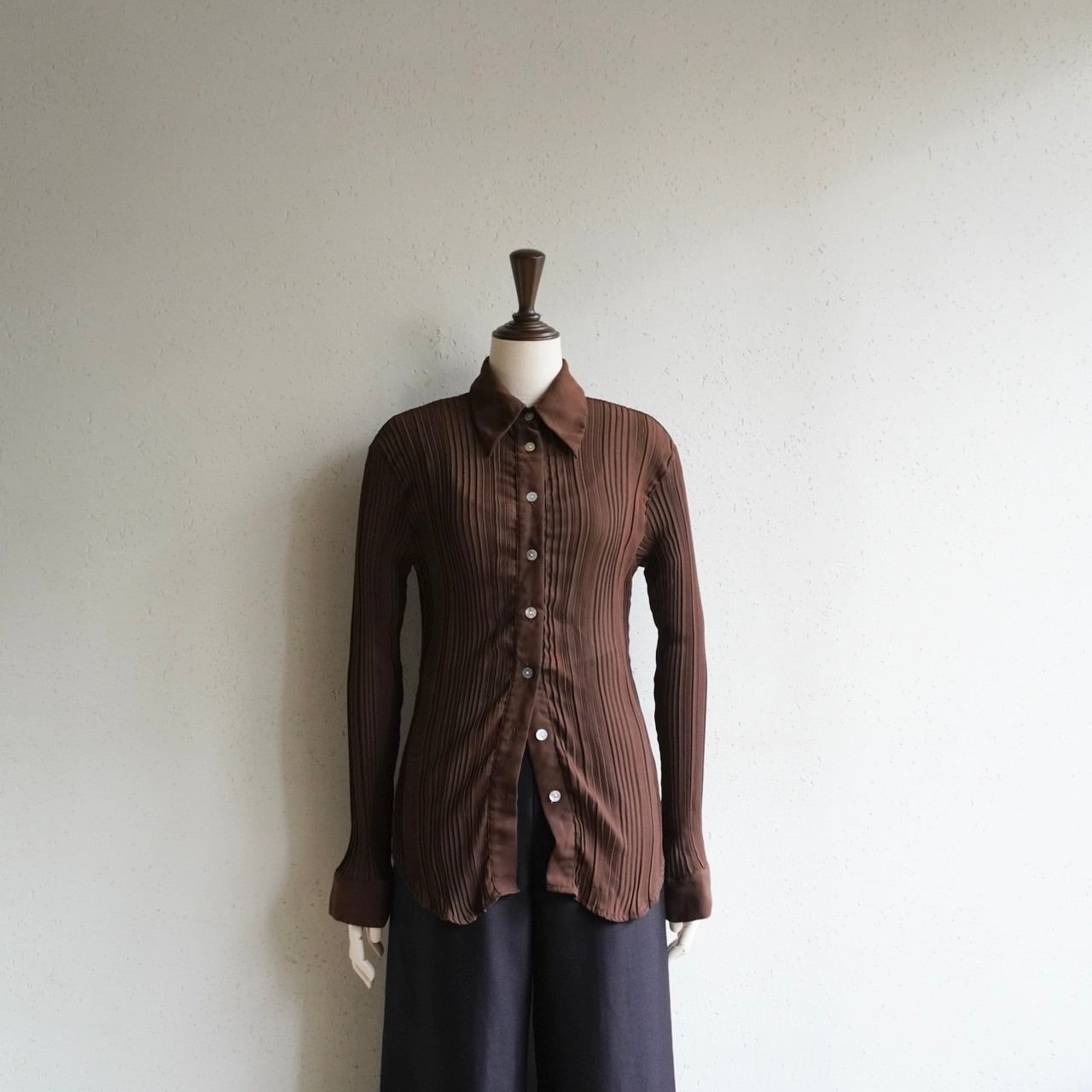 90s Pleated Design Shirt