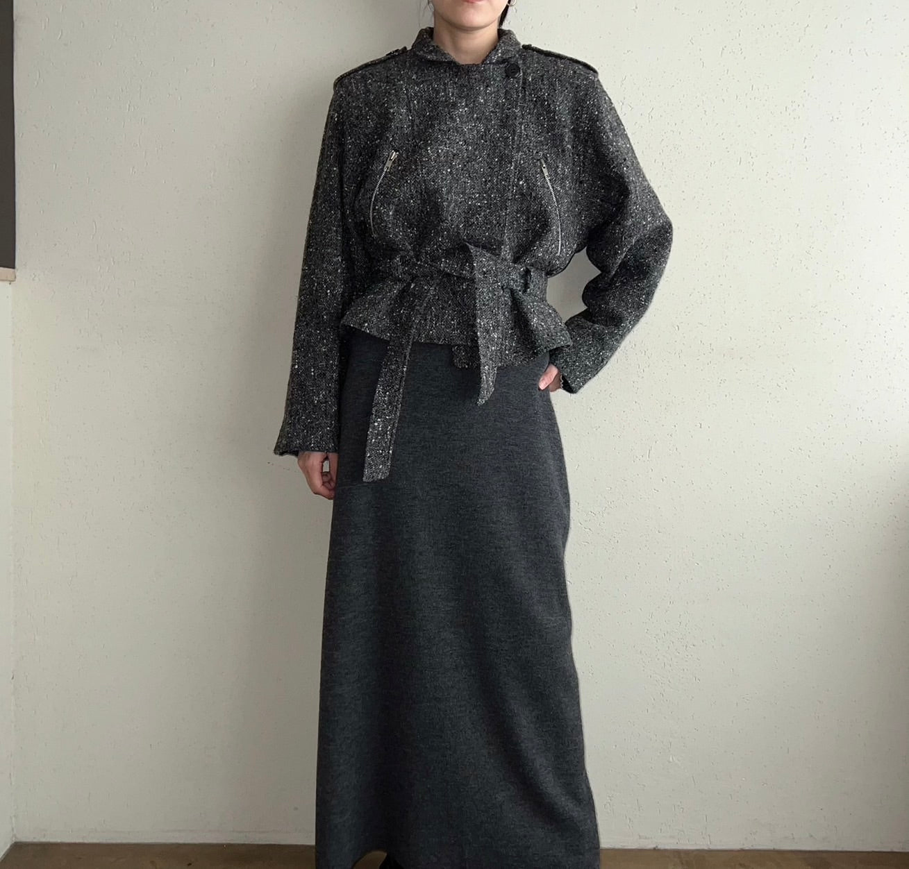 80s "AGAPI PARIS" Tweed Jacket Made in France