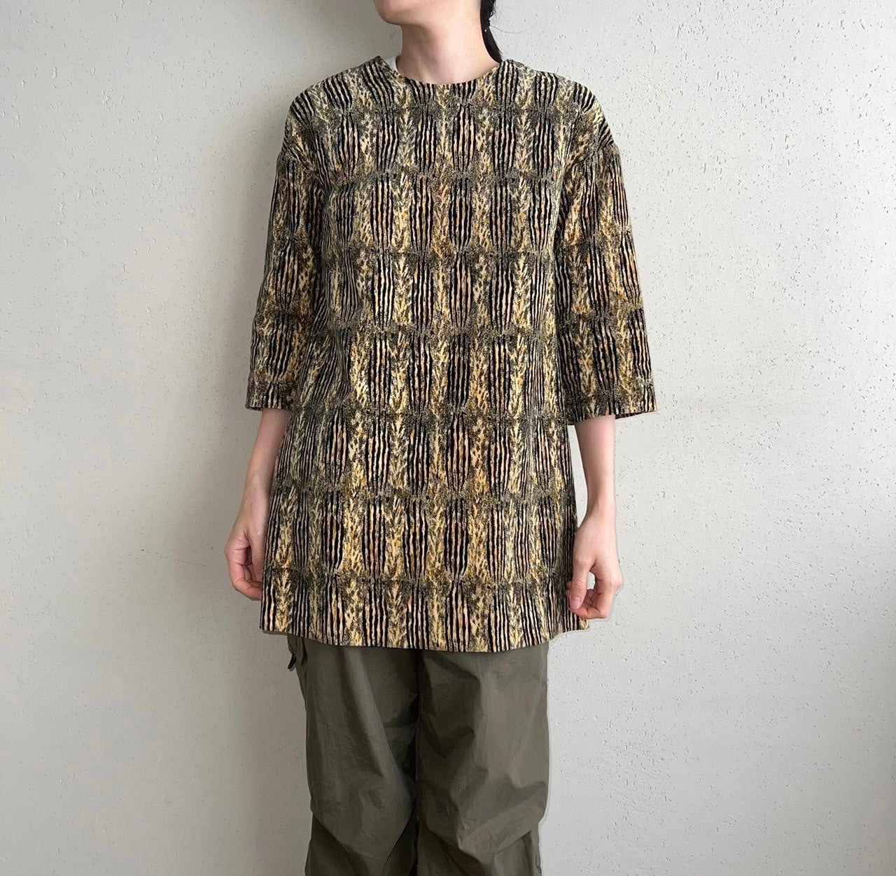 70s Printed Velor Top
