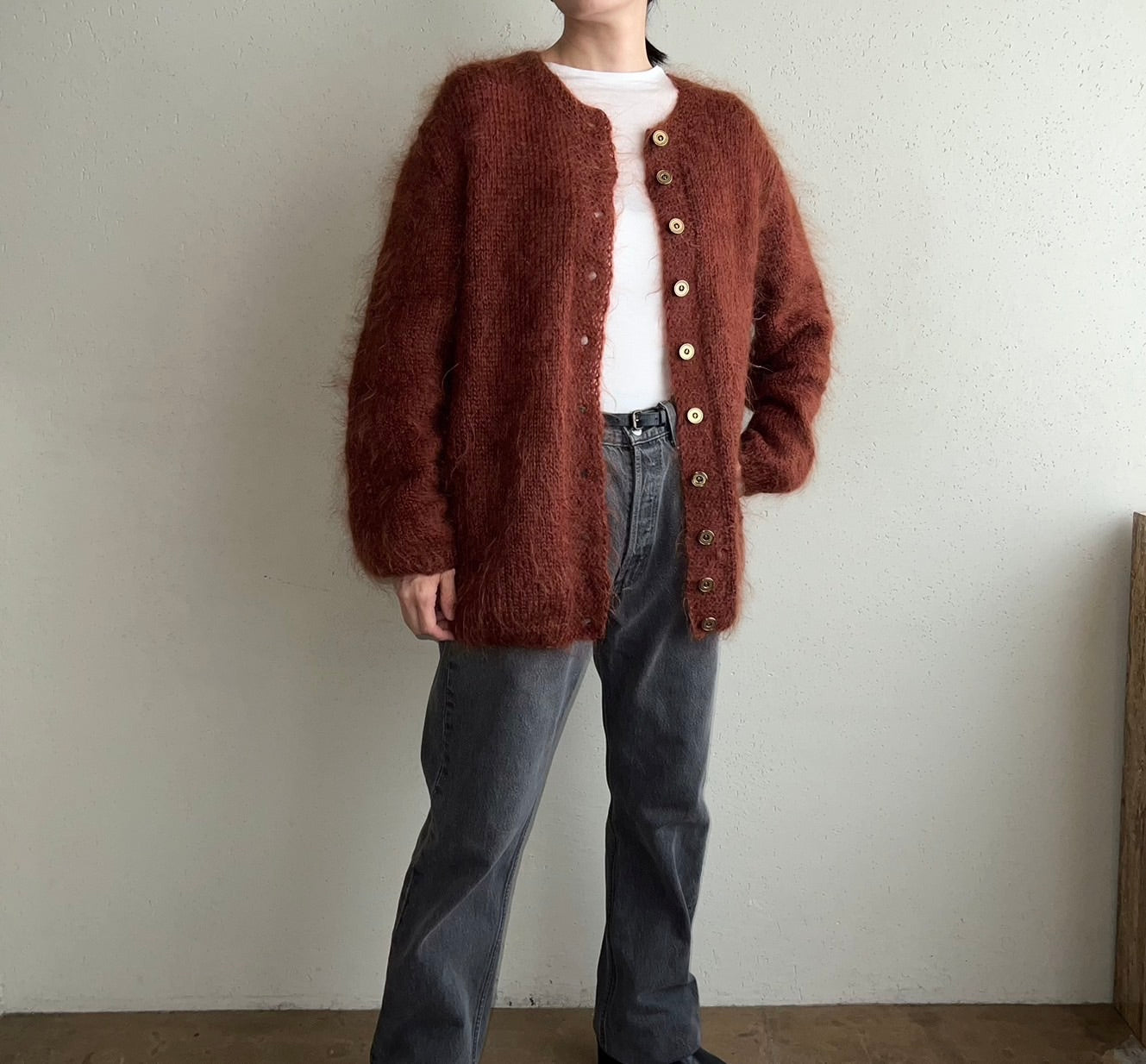 80s Brown Knit Cardigan