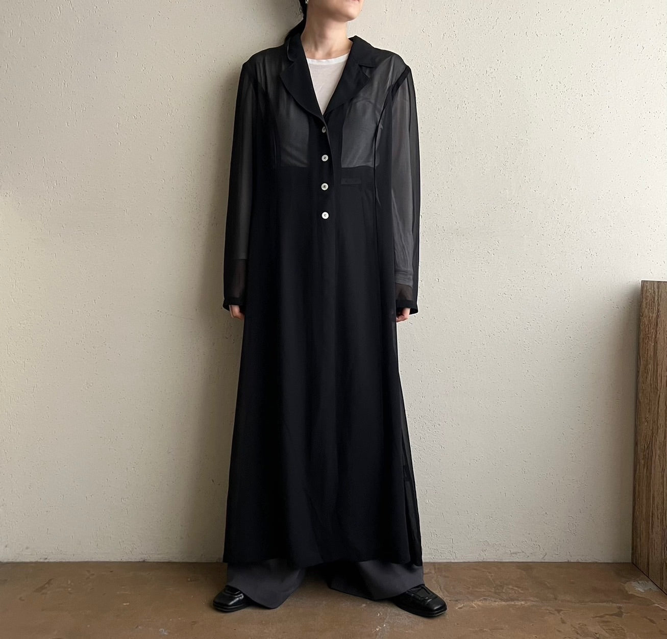 90s EURO Black Sheer Dress