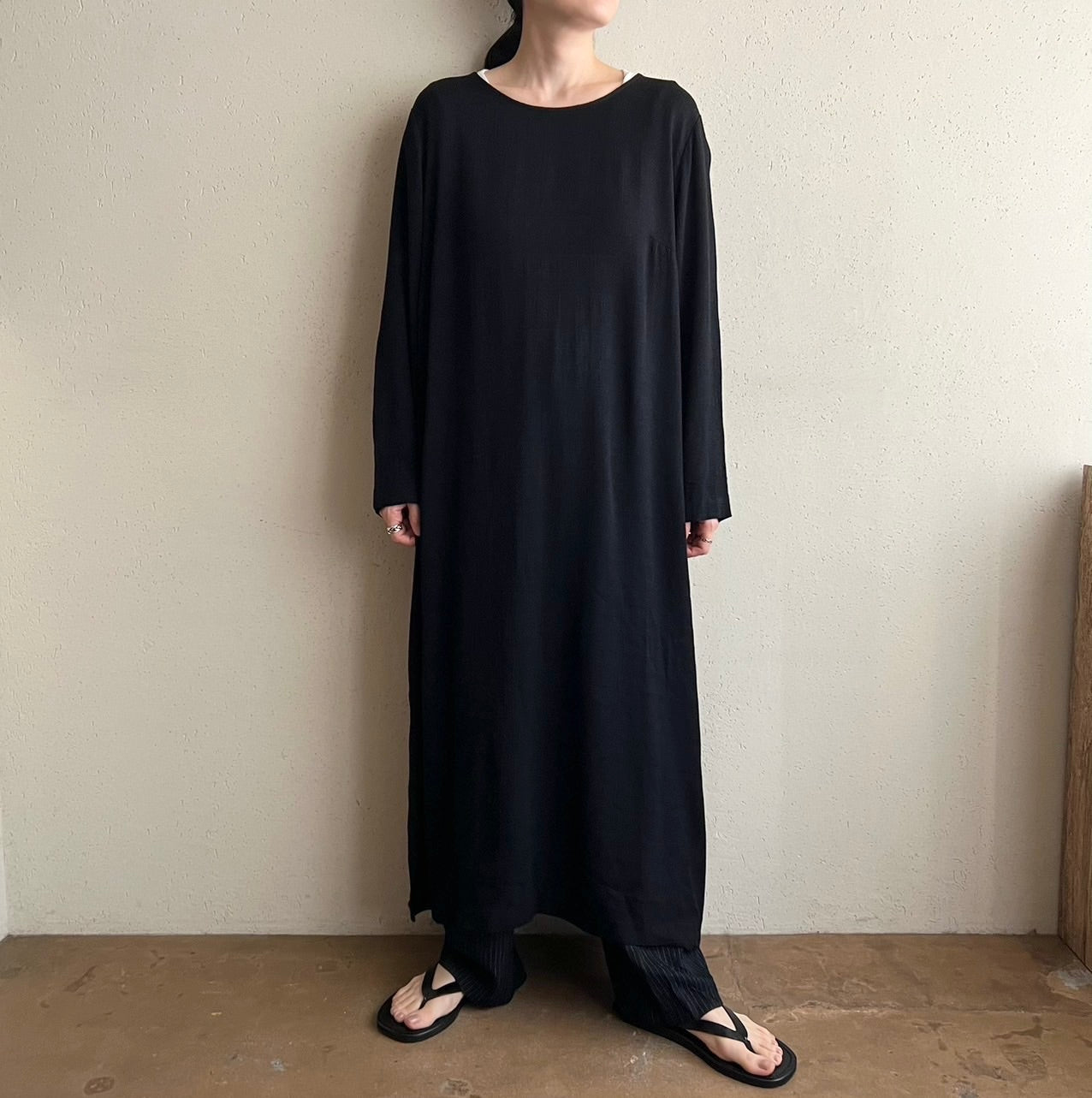 90s Rayon Black Dress Made in USA