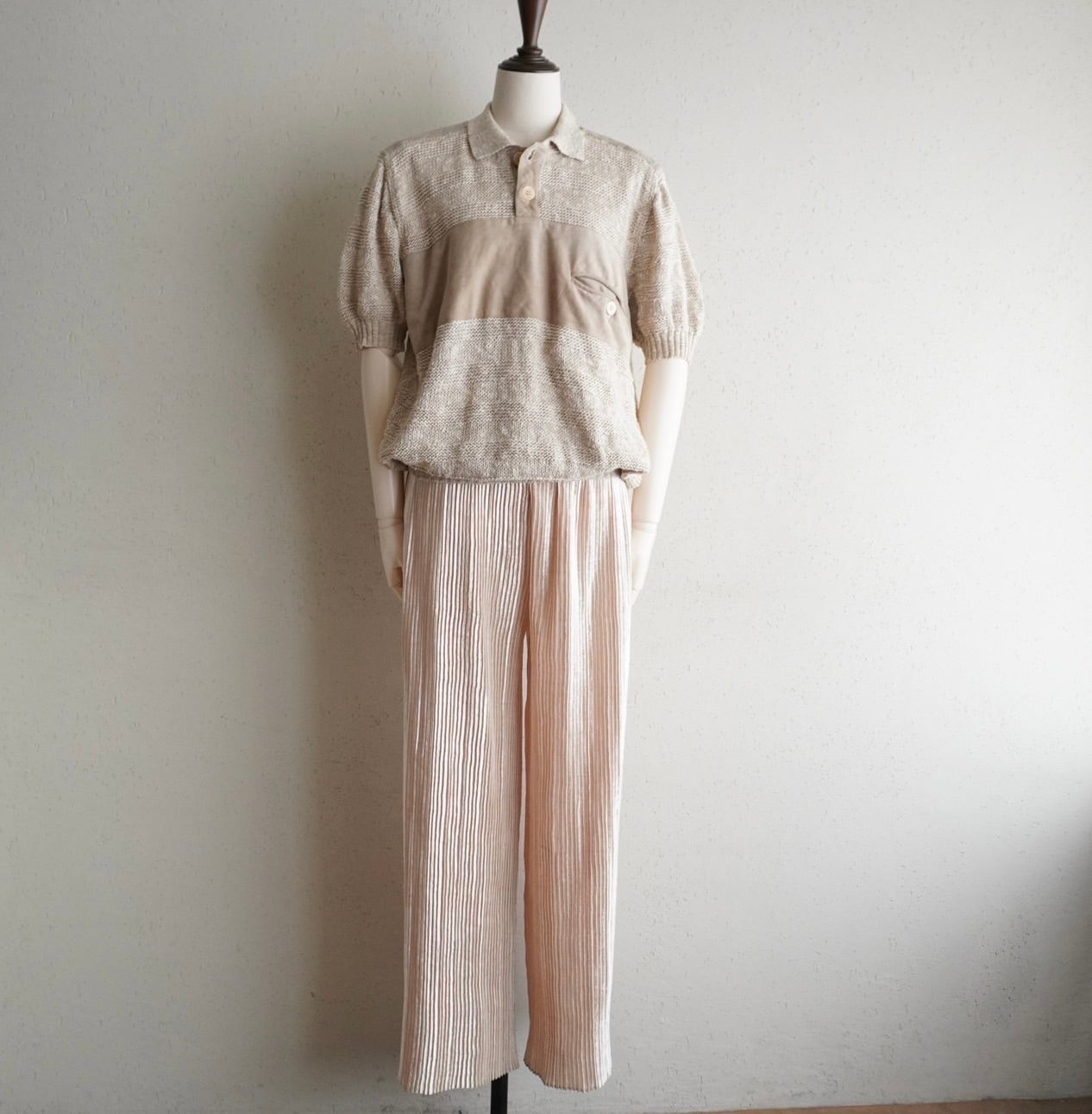80s EURO Linen Cotton Knit Top