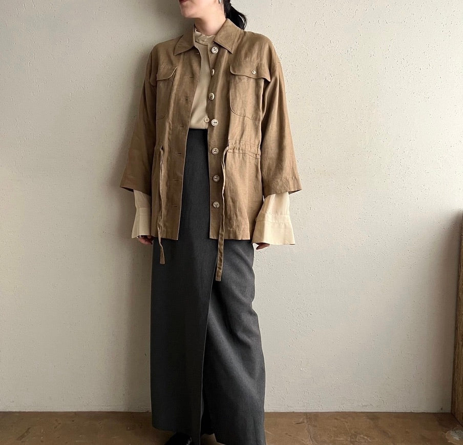 90s Linen Belted Jacket