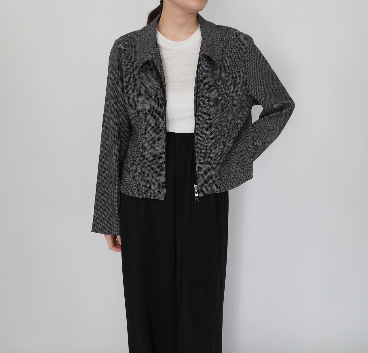 90s Pleat Zip Shirt,Jacket