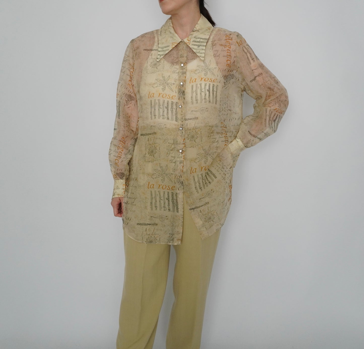 90s Sheer Printed Shirt