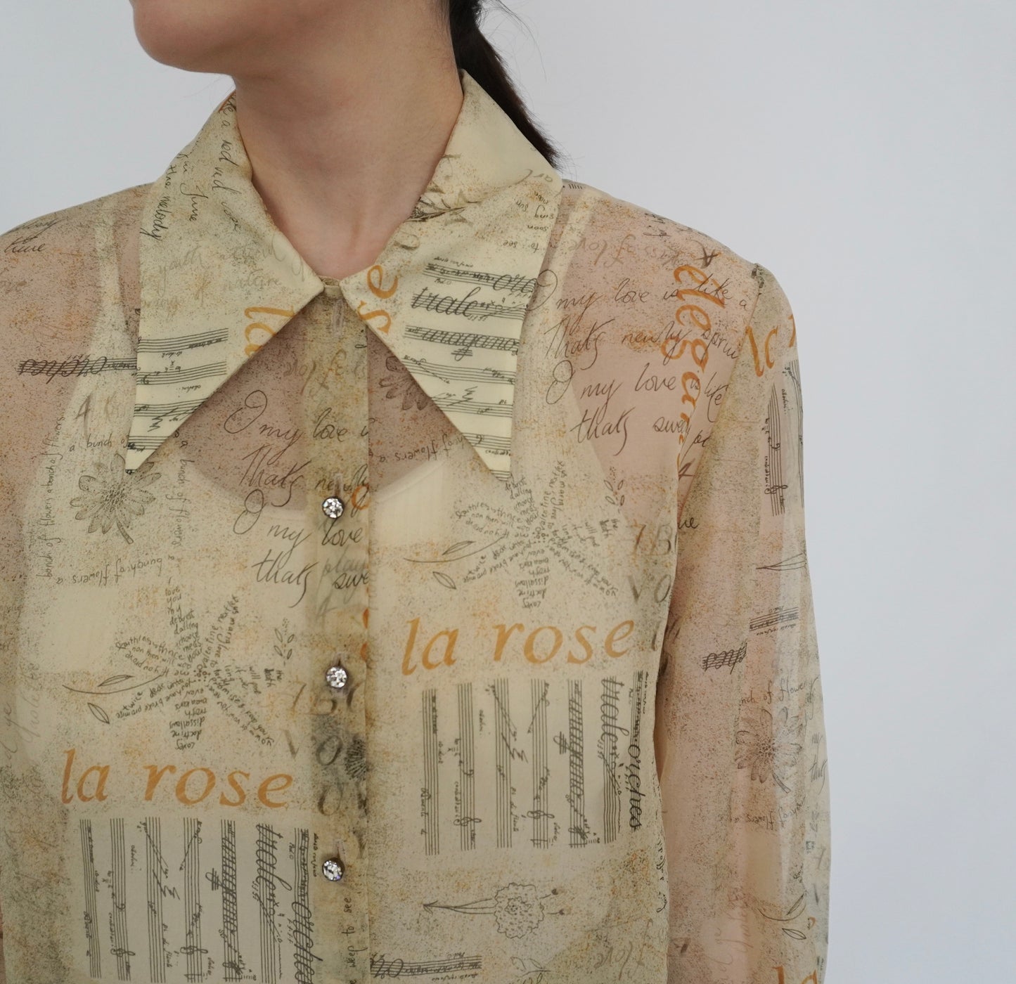 90s Sheer Printed Shirt