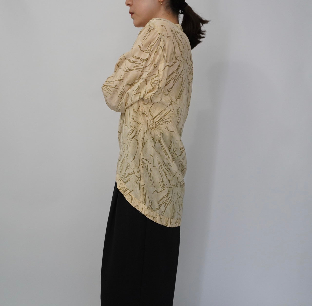 80s Silk Pattern Blouse