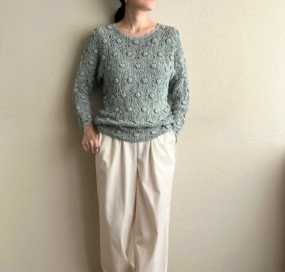 90s Silk Crochet Top